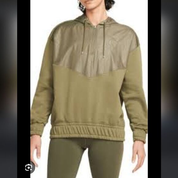Nike Sportswear Icon Clash Quarter Zip Hoodie Oversized Army Green Size M - Picture 1 of 9
